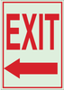Brady Bradyglo B-347 Polyester / Polystyrene Rectangle Green Exit Sign - 10 in Width x 14 in Height - Glow in the Dark - TEXT: EXIT - 80288 - 754476-80288 - R. S. Hughes Company, Inc.