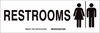 Brady B-120 Fiberglass Reinforced Polyester Rectangle White Restroom Sign - 12 in Width x 4 in Height - TEXT: RESTROOMS - 70508 -- 754476-70508 - Image