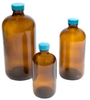 Safety Coated Amber Glass Boston Round Bottles with Caps - 70095 - U.S. Plastic Corporation