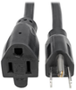 15 Ft. Extension Cord, NEMA 5-15P to NEMA 5-15R - Heavy Duty, 15A, 120V, 14 AWG, Black -- P024-015 - Image