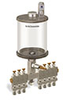 Levelux Clear View Multiple Feed Manual Lubricator, 1 qt Pyrex Reservoir, 7 Feeds, 1/4” OD Tube Outlets - B5178-032PB071W - Oil-Rite Corp.