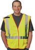 PIP 302-0210OR Orange/Silver Medium Polyester Mesh High-Visibility & Reflective Vest - 5 Pockets - Fits 47.2 in Chest - 27 in Length - 616314-16087 - 616314-16087 - R. S. Hughes Company, Inc.