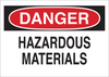 Brady B-401 Polystyrene Rectangle White Chemical, Biohazard, Hazardous & Flammable Material Sign - 10 in Width x 7 in Height - TEXT: DANGER HAZARDOUS MATERIALS - 22751 - 754476-22751 - R. S. Hughes Company, Inc.