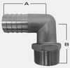 HB SERIES STAINLESS STEEL HOSE BARB x MALE NPT 90° -- HB-04-02MP90 - Image