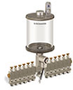 Levelux Clear View Multiple Feed Electro Lubricator, 1 qt Acrylic Reservoir, 12 Feeds, 1/8