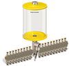 Yellow Color Key, Clear View Multiple Feed Electro Lubricator, 1/2 gal Acrylic Reservoir, 20 Feeds, 1/8