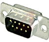 connector,d-sub,standard plug w/ground indents,9 solder cup pin cont,tin plated - 70172209 - Allied Electronics, Inc.