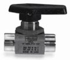 2F-MB4LPFA-SSP - Parker two-way straight ball valve, stainless steel, 1/8