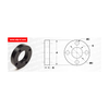 1- 3/8-16 Mounting Thread Flange mount made from Aluminum Alloy 6062-T6 -- AB250F-075 - Image