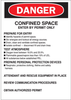 Brady B-555 Aluminum Rectangle White Confined Space Sign - 10 in Width x 14 in Height - 40990 - 754476-40990 - R. S. Hughes Company, Inc.