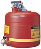 Justrite Red Polyethylene 5 gal Safety Can - 17 in Height - 11 1/2 in Overall Diameter - 697841-14272 - 697841-14272 - R. S. Hughes Company, Inc.