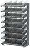 Akro-Mils APRS 900 lb Clear Gray Powder Coated Steel 16 ga Single Sided Fixed Rack - 36 3/4 in Overall Length - 36 Bins - Bins Included - APRS18158SC - APRS18158SC - R. S. Hughes Company, Inc.