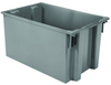 Akro-Mils 3.7 ft, 27.4 gal 100 lb Gray Industrial Grade Polymer Stackable Tote - 29 1/2 in Length - 19 1/2 in Width - 15 in Height - 35300 GREY - 35300 GREY - R. S. Hughes Company, Inc.
