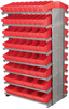 Akro-Mils 800 lb Red Gray Powder Coated Steel 16 ga Double Sided Fixed Rack - 36 3/4 in Overall Length - 100 Bins - Bins Included - APRDAST RED - APRDAST RED - R. S. Hughes Company, Inc.