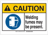 Brady Polypropylene Rectangle White Personal Protection Equipment (PPE) Sign - 14 in Width x 10 in Height - TEXT: CAUTION Welding Fumes May Be Present - 145286 - 754473-54248 - R. S. Hughes Company, Inc.
