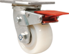 4" White Nylon Swivel Caster with Brake -- 8161804 - Image