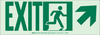 Brady Bradyglo B-552 Aluminum Rectangle Green Exit Sign - 14 in Width x 5 in Height - Glow in the Dark - TEXT: EXIT - 81820 - 754473-81820 - R. S. Hughes Company, Inc.