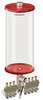 Red Color Key, Clear View Multiple Feed Electro Lubricator, 1 gal Acrylic Reservoir, 7 Feeds, 1/8