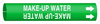Brady Bradysnap-On B-915 White on Green Plastic Snap-On Pipe Marker - 1 1/4 in Character Height - Printed Msg = MAKE-UP WATER with Right Arrow - 4093-C - 754476-47845 - R. S. Hughes Company, Inc.