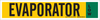Brady B-946 Black / Green on Yellow Vinyl Self-Adhesive Pipe Marker - 4 in Height - 24 in Length - Printed Msg = EVAPORATOR - 90350 - 754476-90350 - R. S. Hughes Company, Inc.