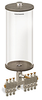 Clear View Multiple Feed Manual Lubricator, 1 gal Acrylic Reservoir, 7 Feeds, 1/4” OD Tube Outlets - B4463-128AB071W - Oil-Rite Corp.