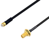 Snap-On MMBX Plug to SMA Female Bulkhead Cable 24 Inch Length Using PE-SR405FLJ Coax - PE3C4066-24 - Pasternack