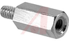 Standoff; 1/2 in.; #6-32; Brass; Hex; Zinc Plate; 9/32 in.; 3/8 in. - 70211260 - Allied Electronics, Inc.