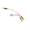 SMA Female Bulkhead St. Connector With RG316 Cable (L-15CM) + 2*SMA Male St. Connector (Y-type Splitter Combiner) - ET-SFS-BH2C-4L15C-SMS-SMS - Eteily Technologies India Pvt. Ltd.