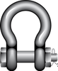 Yellow Pin Bow Shackles with Safety Bolt G-3163 WLL ton 12 -- 420101200500 - Image