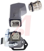 HAN 3A Kit (3 poles + Ground) Angled Top Entry Metal Hood, Straight Housing - 70103985 - Allied Electronics, Inc.