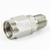 3.5mm Female (Jack) to 2.4mm Male (Plug) Adapter, Passivated Stainless Steel Body, 1.25 VSWR -- SM3065 - Image