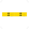 Brady B-946 Black on Yellow Vinyl Self-Adhesive Pipe Marker - 1 1/8 in Height - 3/4 in Character Height - 7 in Length - Printed Msg = ACID - 7002-4 - 754476-92001 - R. S. Hughes Company, Inc.