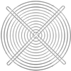 225mm Wire Form Fan Guard, Bright Nickel Chrome Finish - 8718 - Qualtek Electronics Corp.