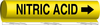 Brady B-689 Black on Yellow Polyester Wrap-Around Pipe Marker - 12 in Width - 1 1/4 in Character Height - 26.5 in Length - Printed Msg = NITRIC ACID with Right Arrow - 5727-II - 754476-57260 - R. S. Hughes Company, Inc.