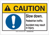 Brady B-401 Plastic Rectangle White Pedestrian & Crosswalk Sign - 7 in Width x 10 in Height - 144522 -- 754473-98660 - Image