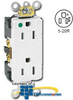 Leviton Hospital Grade 20A/125V Duplex Decora Receptacle -- 16362-HG - Image