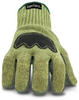 Hexarmor Blademaster 8020 Black/Gray/Green 7 Leather/Superfabric Cut-Resistant Gloves - ANSI 5 Cut Resistance - Uncoated - 8020 SZ 7 - 8020 SZ 7 - R. S. Hughes Company, Inc.