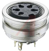 connector,circular din,female chassis socket w/lockring,front mount,7 cont,ip40 - 70151311 - Allied Electronics, Inc.