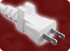 NEMA 1-15P POLARIZED WITH CORD GRIP WHITE to ROJ HOME // Power Cords // North American Power Cords // 2 Conductor Power Cords -- 2064.120PCG - Image