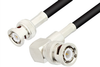 BNC Male to BNC Male Right Angle Cable 48 Inch Length Using 75 Ohm RG59 Coax, RoHS - PE3508LF-48 - Pasternack