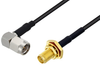 SMA Male Right Angle to SMA Female Bulkhead Cable 60 Inch Length Using RG174 Coax with HeatShrink - PE3W07252/HS-60 - Pasternack