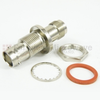 Hermetically Sealed TNC Female (Jack) to BNC Female (Jack) Bulkhead Adapter, Nickel Plated Brass Body, 1.3 VSWR -- SM3543 - Image