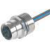 M12 Standard Sensor/Actuator Receptacle Connector: Female, front mount, M12 - mating side, stranded wires - connecting side, 5-pin, A-coded, unshielded, metallic grey housing, 50 V AC / 60 V DC, 4 A - EF12M5A FIX - Belden Inc.