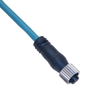 Ethernet, Cordset, 4 Pole, M12 D-Coded Female Straight, 10M, Teal, PUR -- MDE45P-4FP-10M - Image