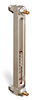 Aluminum Liquid Level Gage with Card Thermometer and Shut-off, 8” Centerline, 3/8