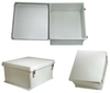 18x16x08 UL Listed Fiberglass Reinf Polyester FRP Weatherproof Outdoor IP66 NEMA 4 Enclosure, Gray - TEF181608 - Transtector Systems, Inc.