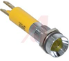Indicator, LED;Yellow;32mcd;8mm;24VDC;Panel;Faston/Solder Tab;Satin Chrome - 70117729 - Allied Electronics, Inc.