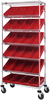 Cart W/ Bin, 7Shelves, 24Bins, Red; No. Of Bins Quantum Storage - 44AC5747 - Newark, An Avnet Company