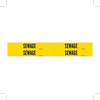 Brady B-946 Black on Yellow Vinyl Self-Adhesive Pipe Marker - 1 1/8 in Height - 3/4 in Character Height - 7 in Length - Printed Msg = SEWAGE - 7258-4 - 754476-79731 - R. S. Hughes Company, Inc.
