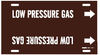 Brady B-915 White on Brown Plastic Strap-On Pipe Marker - 2 1/2 in Character Height - Printed Msg = LOW PRESSURE GAS with Right Arrow - 4345-G - 754473-67648 - R. S. Hughes Company, Inc.